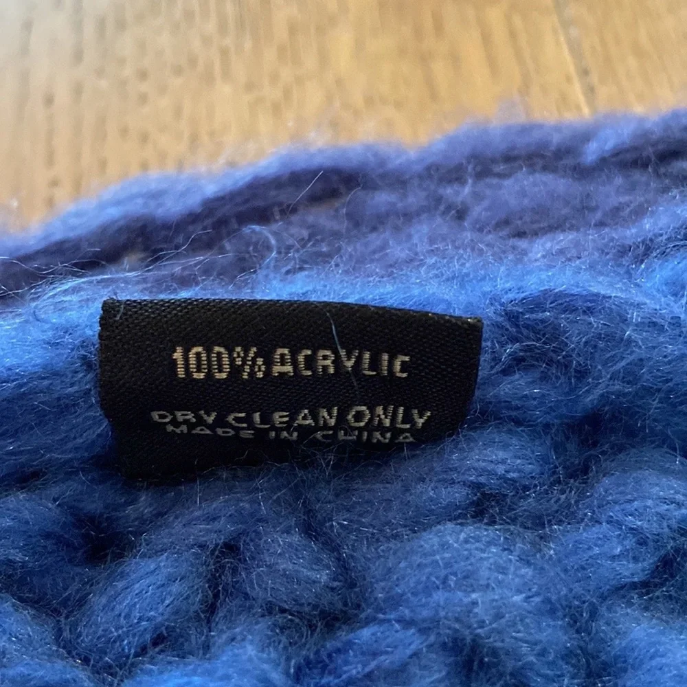 SAACHI Multicolor Chunky Knit Striped Cardigan - Blue, Pink, Yellow - Picture 12 of 13